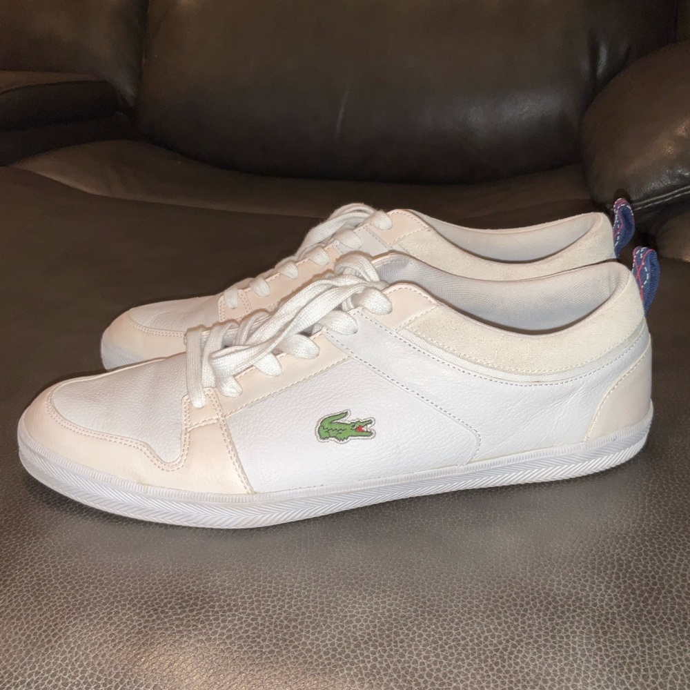 Lacoste Ojetti MAG Men's Sport Casual Leather White Sneakers SHOES SIZE 12